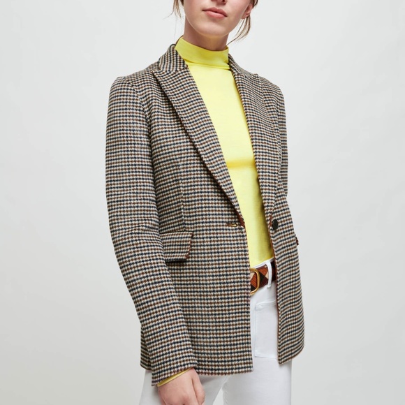 Maje Jackets & Blazers - MAJE DOUBLE-SIDED CHECKERED FITTED JACKET